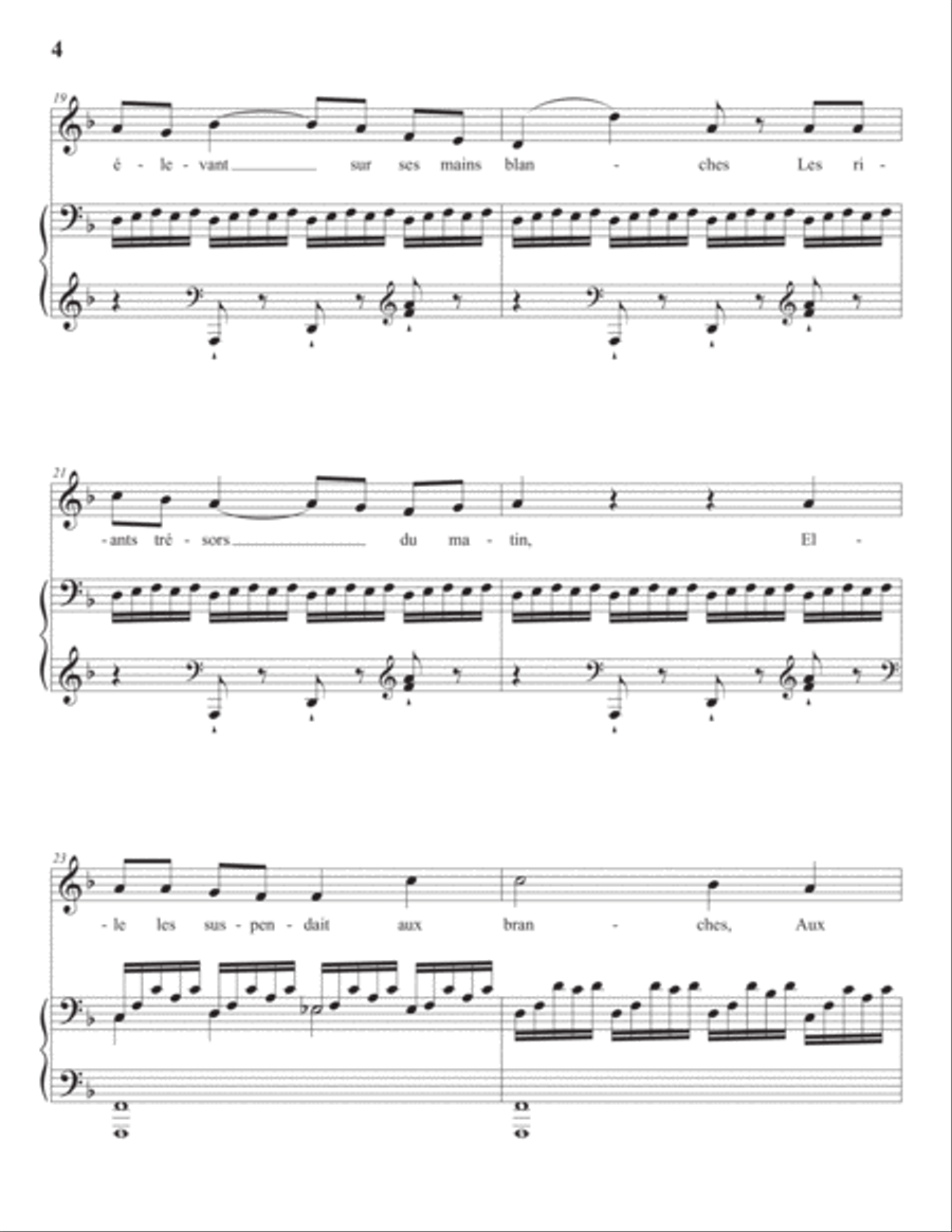 SAINT-SAËNS: La mort d'Ophélie (transposed to D minor) Voice scores gallery preview page 5