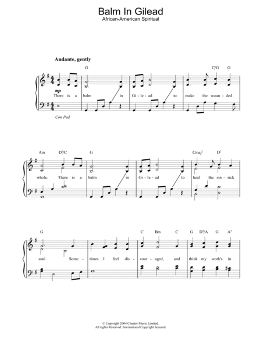 Balm In Gilead Balm In Gilead Easy Piano scores gallery preview page 1