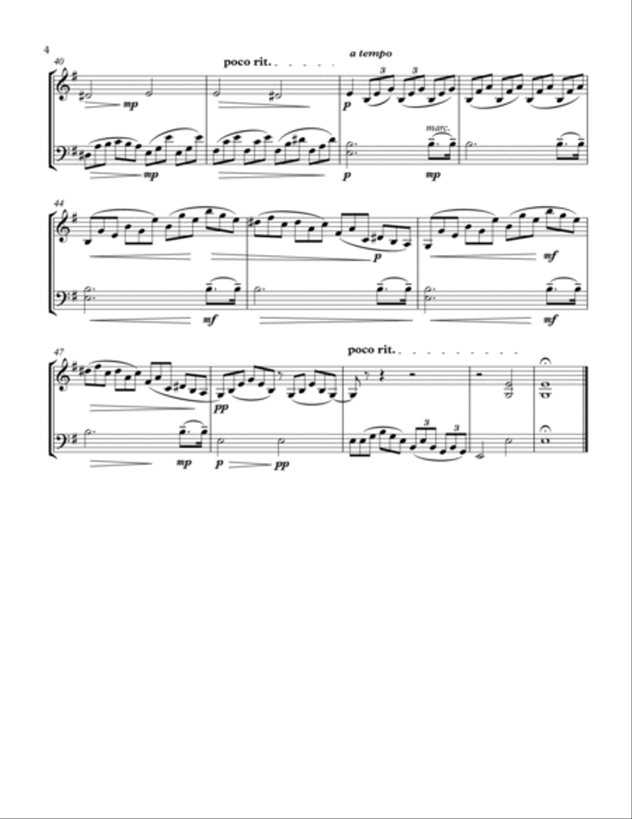 MOONLIGHT SONATA (Sonata quasi una Fantasia), Beethoven, String Duo, Early Intermediate Level for vi String Duet scores gallery preview page 4