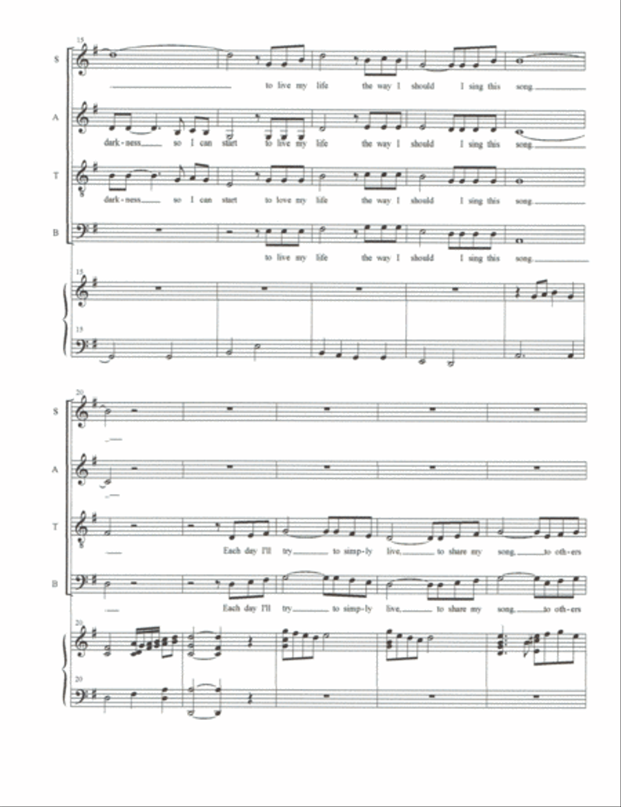 A Simple Song 4-Part scores gallery preview page 2