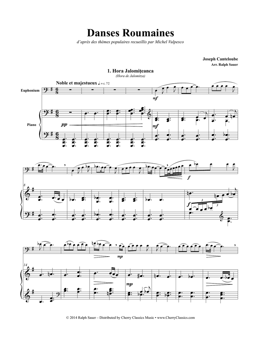 Danses Roumaines for Euphonium and Piano Euphonium scores gallery preview page 2