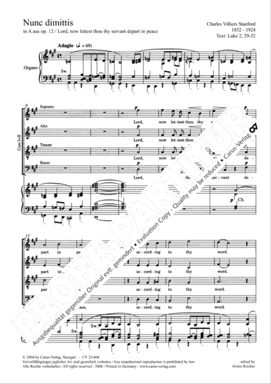Nunc dimittis in A 4-Part scores gallery preview page 3