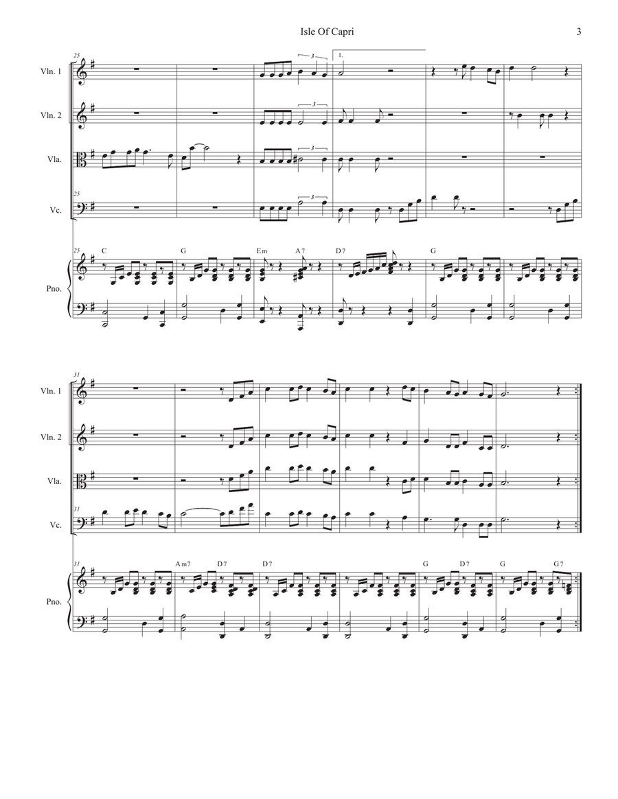 Isle Of Capri Piano Quintet scores gallery preview page 3