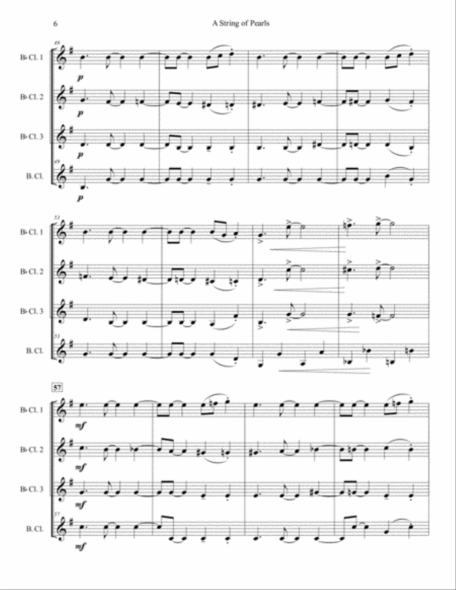 A String Of Pearls Woodwind Quartet scores gallery preview page 6