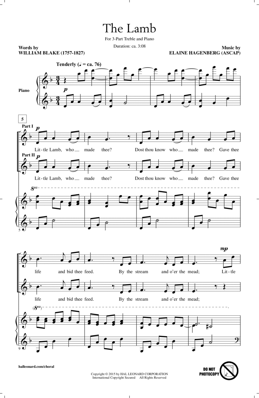 The Lamb The Lamb 3-Part scores gallery preview page 1