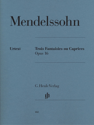 Book cover for Mendelssohn - 3 Fantasies Or Caprices Op 16 Urtext