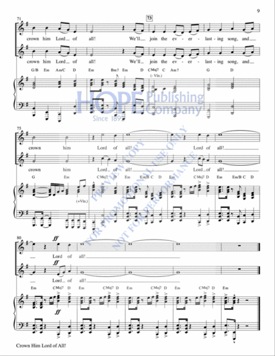 Crown Him Lord of All! Violin scores gallery preview page 10