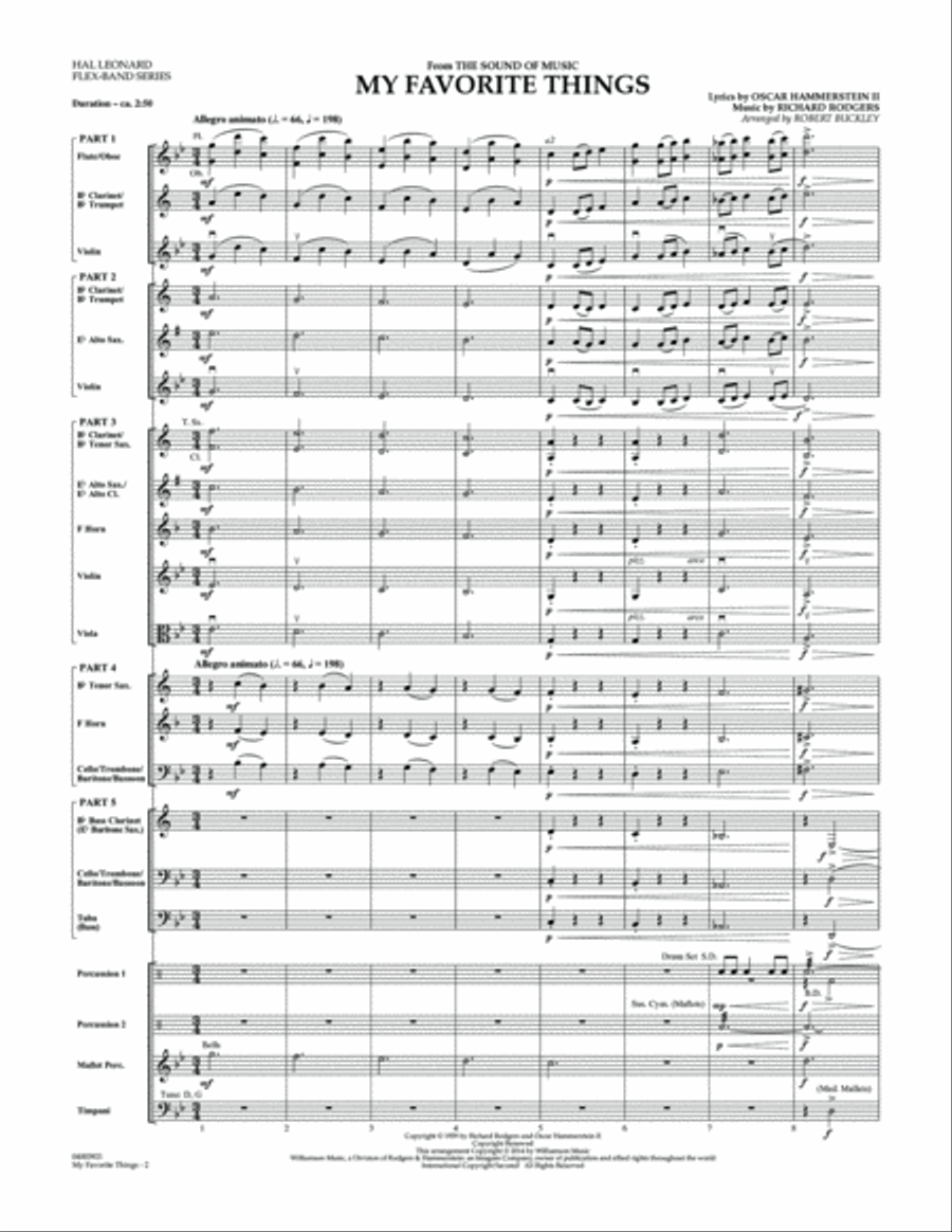 My Favorite Things (from The Sound of Music) - Conductor Score (Full Score) Concert Band scores gallery preview page 2