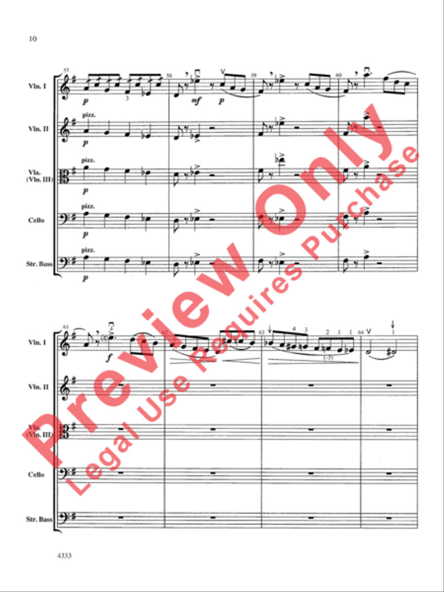Overture from the Barber of Seville String Orchestra scores gallery preview page 11