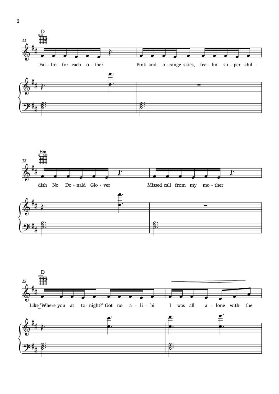 Golden Hour Piano, Vocal scores gallery preview page 2