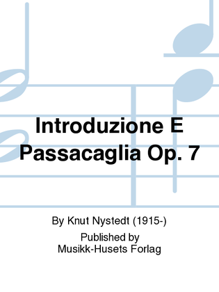 Introduzione E Passacaglia Op. 7