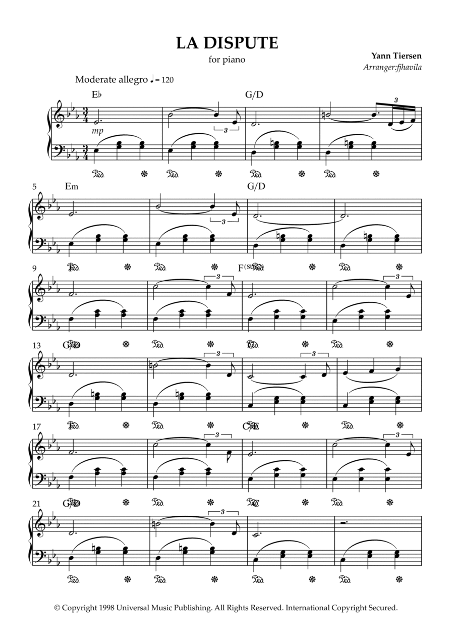 La Dispute Piano Method scores gallery preview page 1