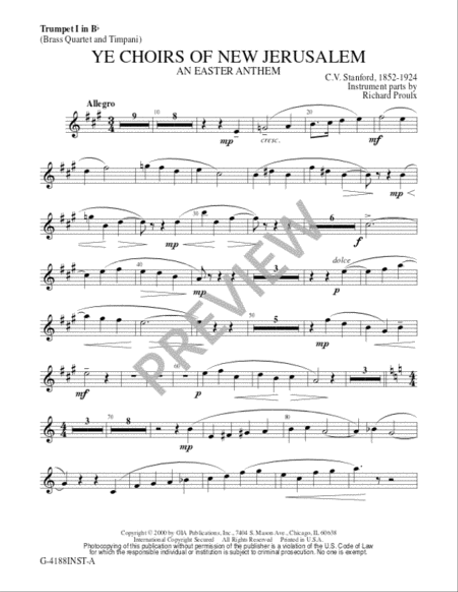 Ye Choirs of New Jerusalem - Brass Quartet edition Trombone scores gallery preview page 2