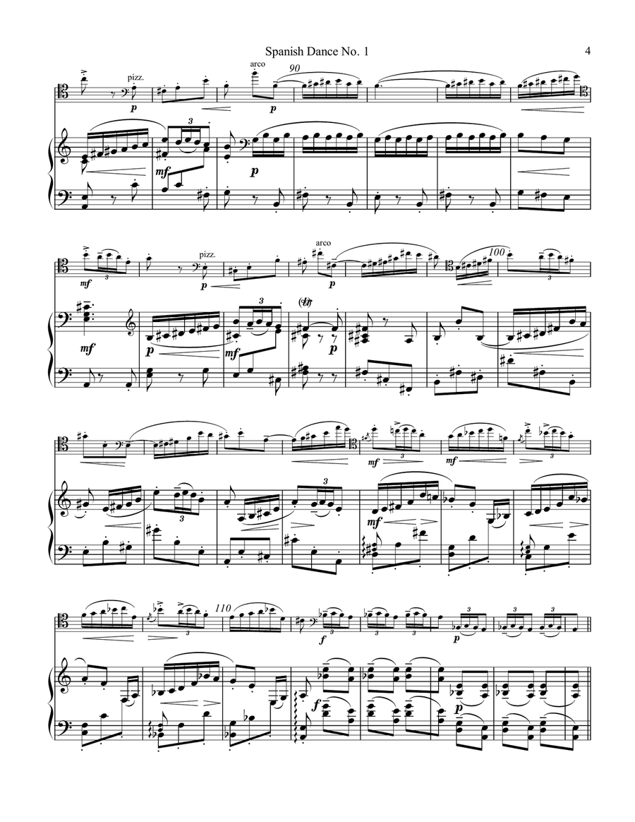 Spanish Dance No. 1, Danza from La vida breve for cello and piano Piano scores gallery preview page 5