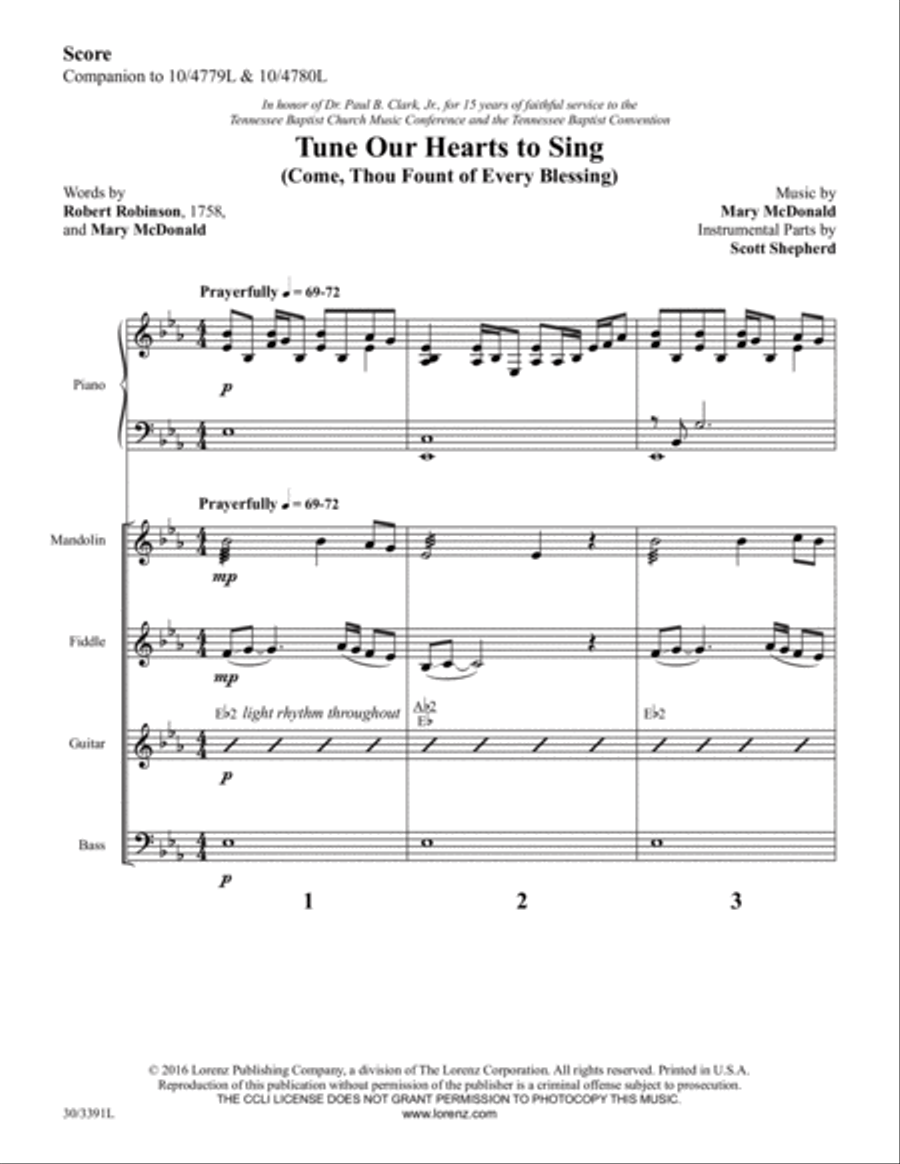 Tune Our Hearts to Sing - Instrumental Ensemble Score and Parts Choir scores gallery preview page 4