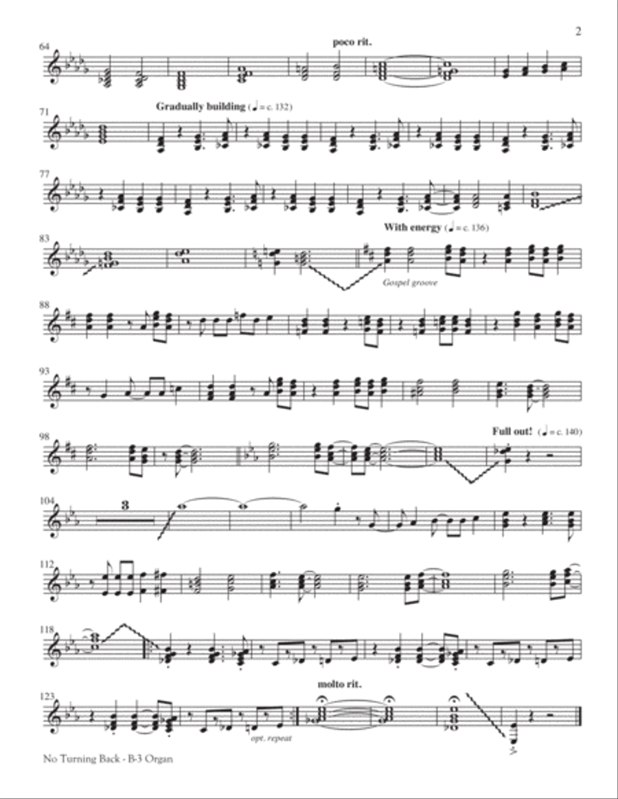 No Turning Back Unison Choir scores gallery preview page 9