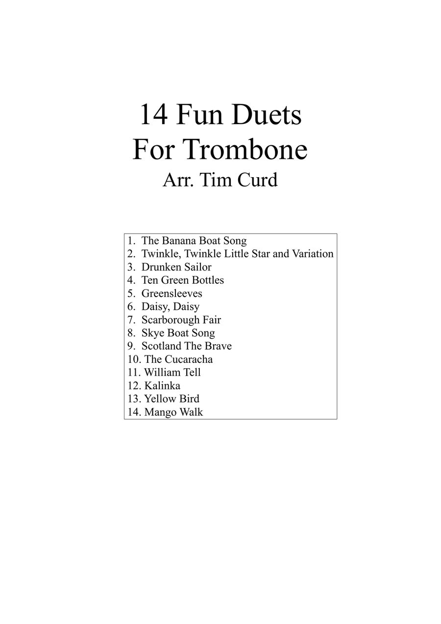 14 Fun Duets For Trombone Trombone Duet scores gallery preview page 1