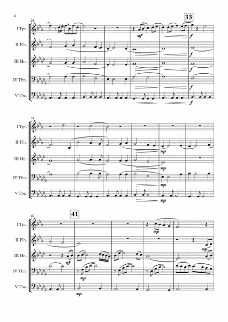 My Heart Will Go On (Love Theme from Titanic) Brass Quintet scores gallery preview page 5