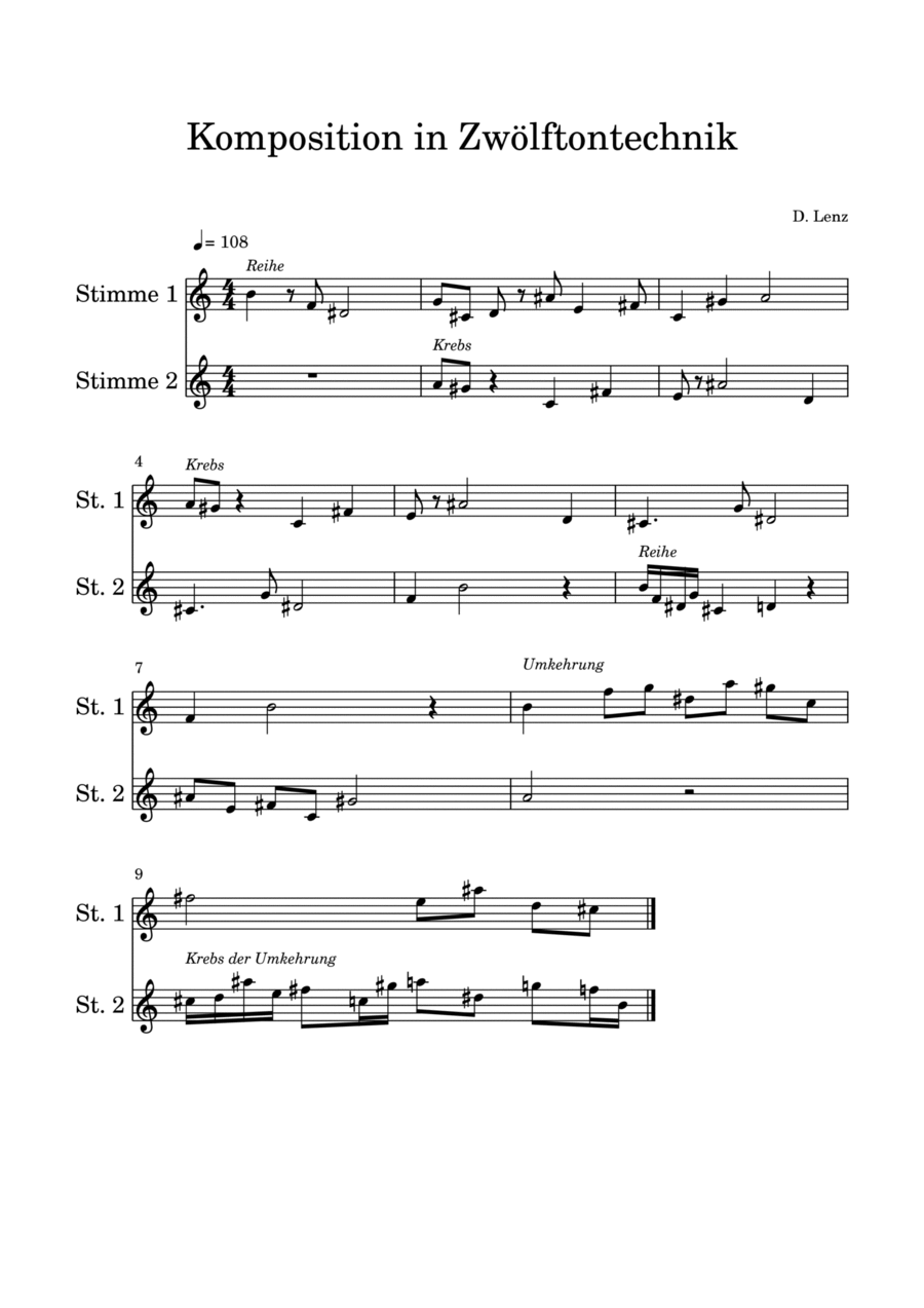 Twelve-tone Technique Glockenspiel scores gallery preview page 1