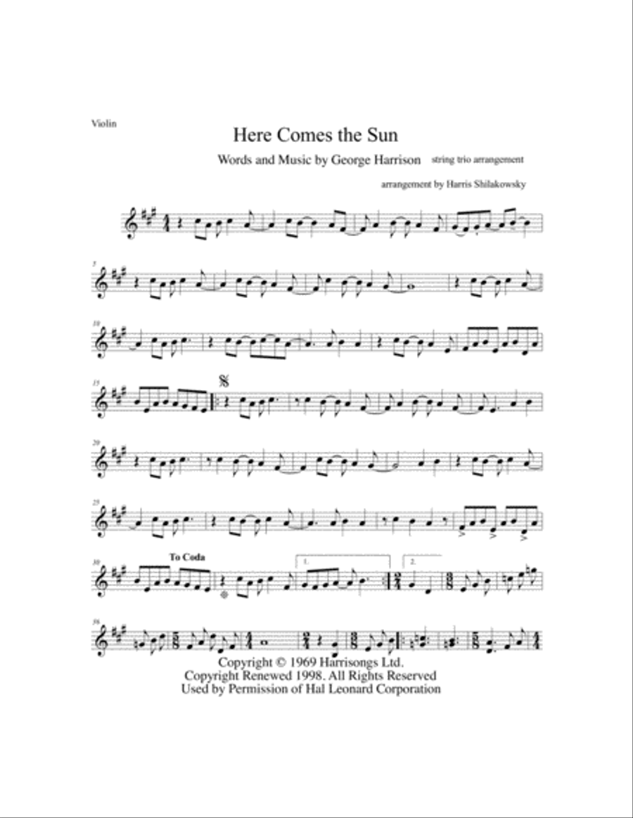 Here Comes The Sun String Trio scores gallery preview page 4