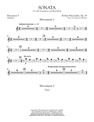 Sonata for Alto Saxophone, Op. 29 - Percussion 5