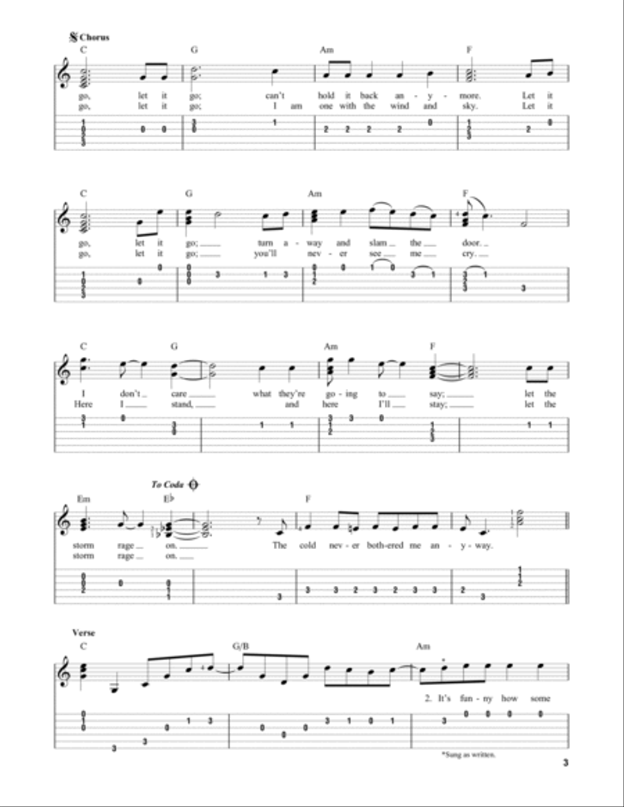 Let It Go Acoustic Guitar scores gallery preview page 3