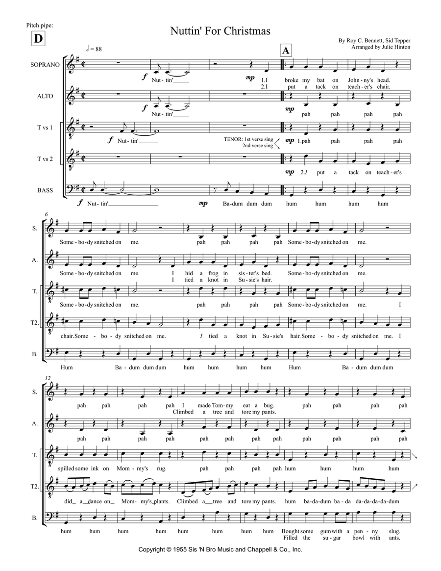 Nuttin' For Christmas Nuttin' For Christmas 4-Part scores gallery preview page 2