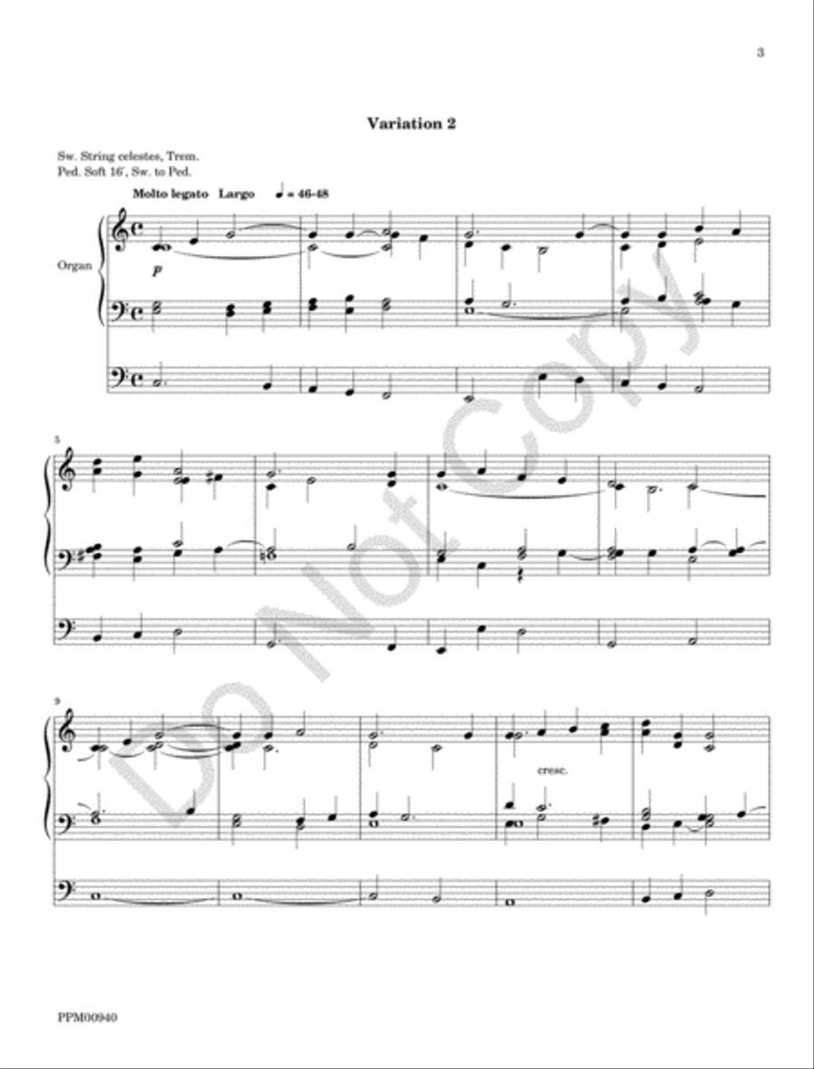 Variations on Sleepers Wake! Organ Solo scores gallery preview page 6