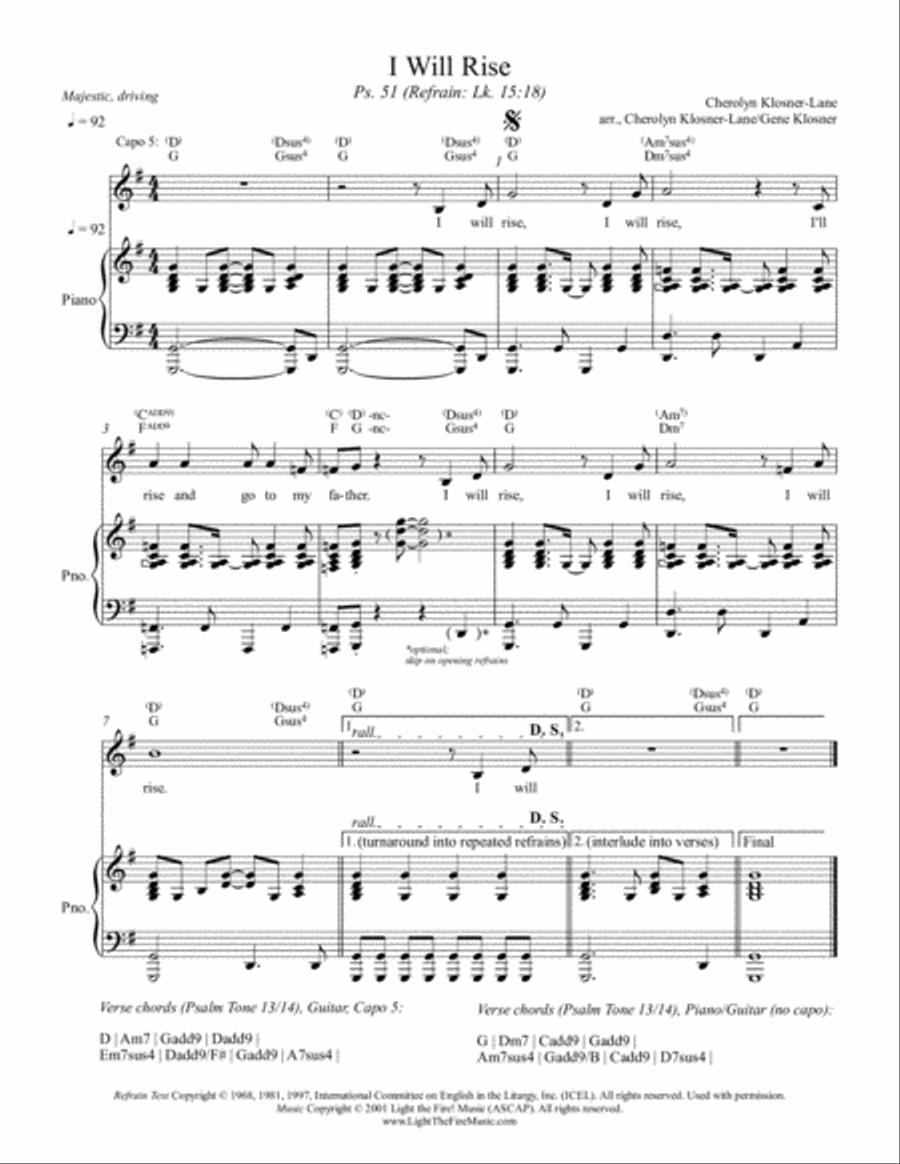 I Will Rise (Ps. 51) [Octavo - Complete Package] 4-Part scores gallery preview page 5