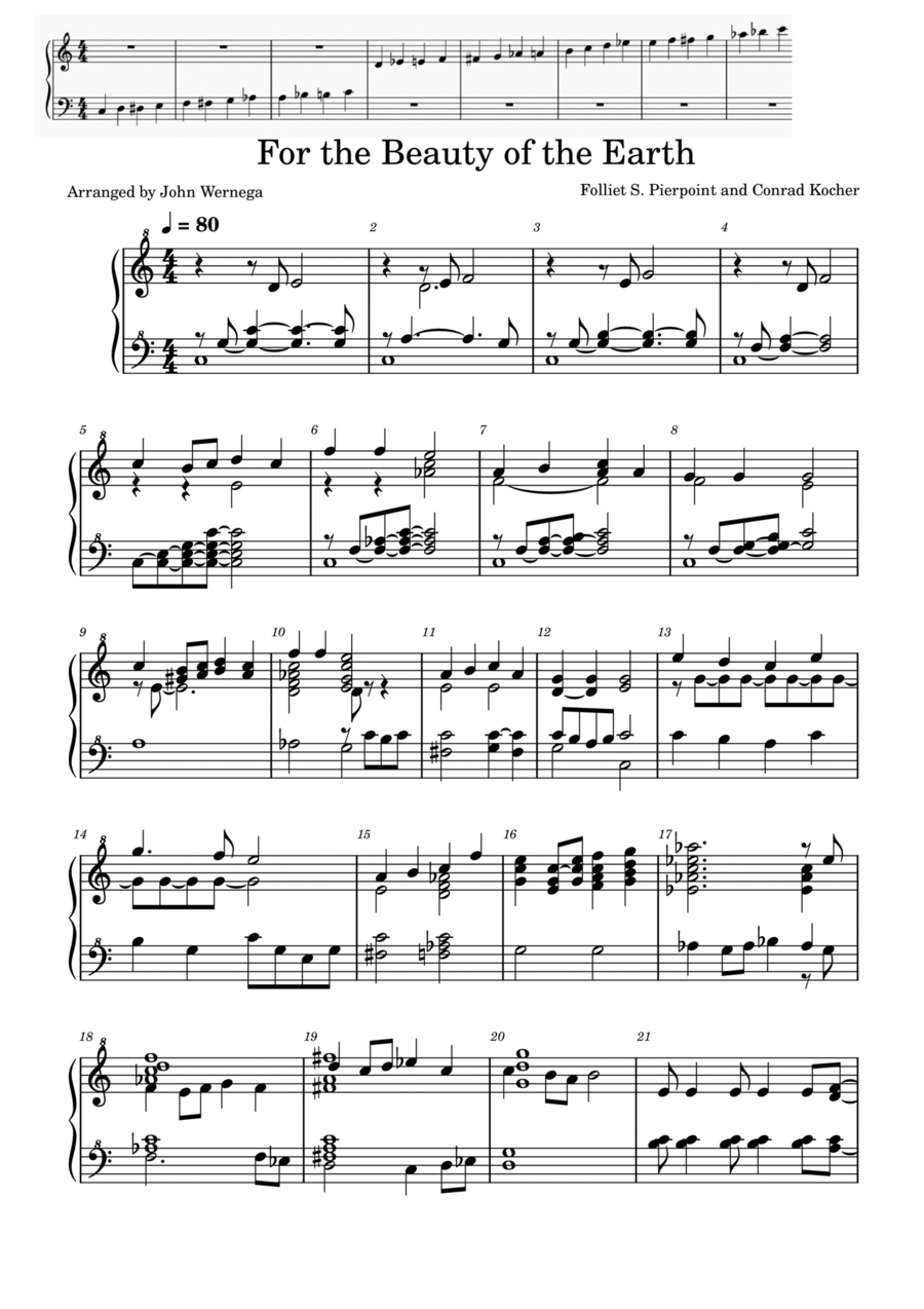 For the Beauty of the Earth (3 octaves) 3-Octaves - Digital Sheet Music