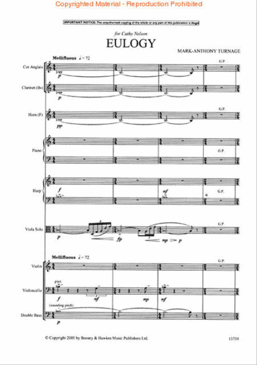 Eulogy (2003) Viola scores gallery preview page 2