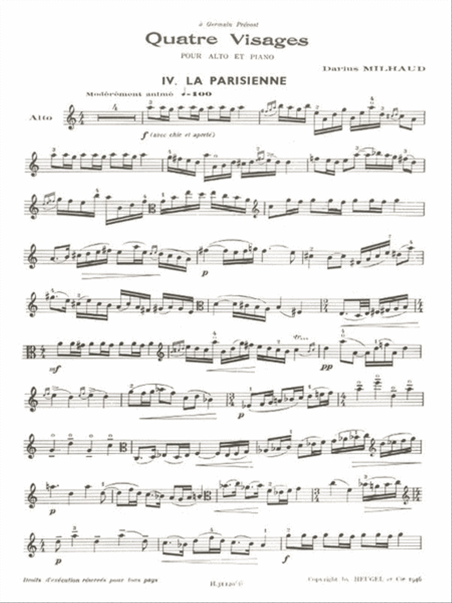 Four Faces (4 - The Parisian Woman), For Viola And Piano Piano Accompaniment scores gallery preview page 2