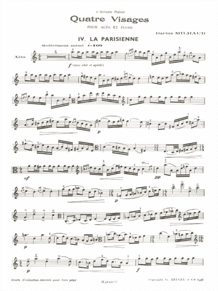 Four Faces (4 - The Parisian Woman), For Viola And Piano