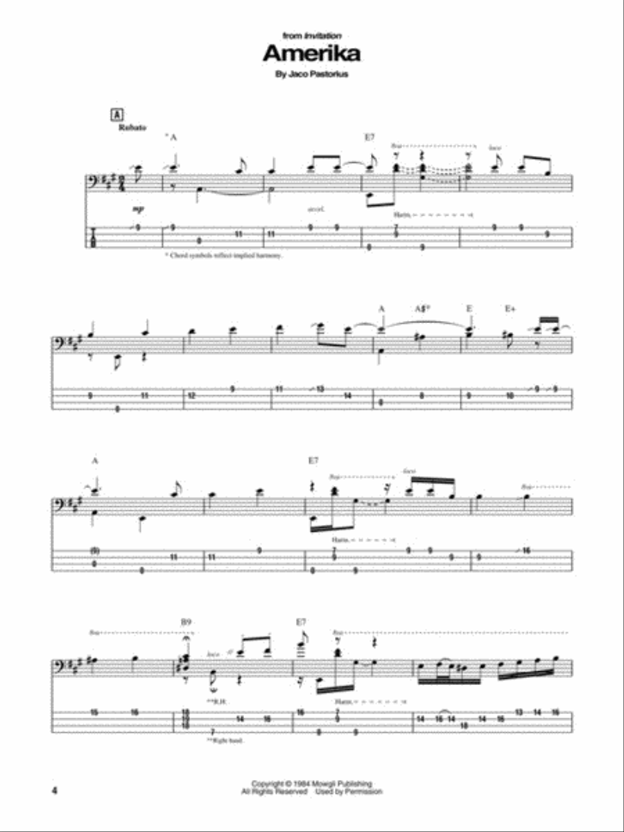 The Essential Jaco Pastorius Bass Guitar Tablature scores gallery preview page 3