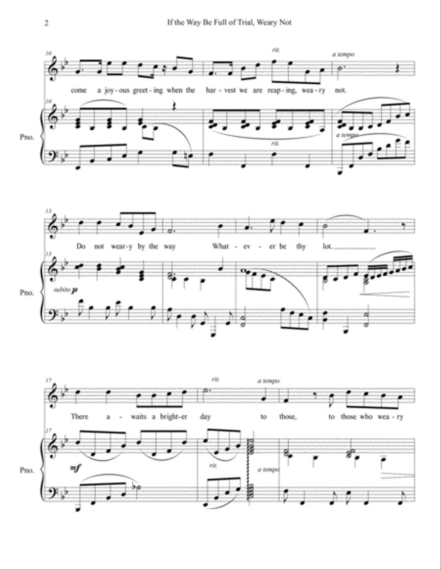 If the Way Be Full of Trial, Weary Not - Sacred Solo for High Voice High Voice scores gallery preview page 2