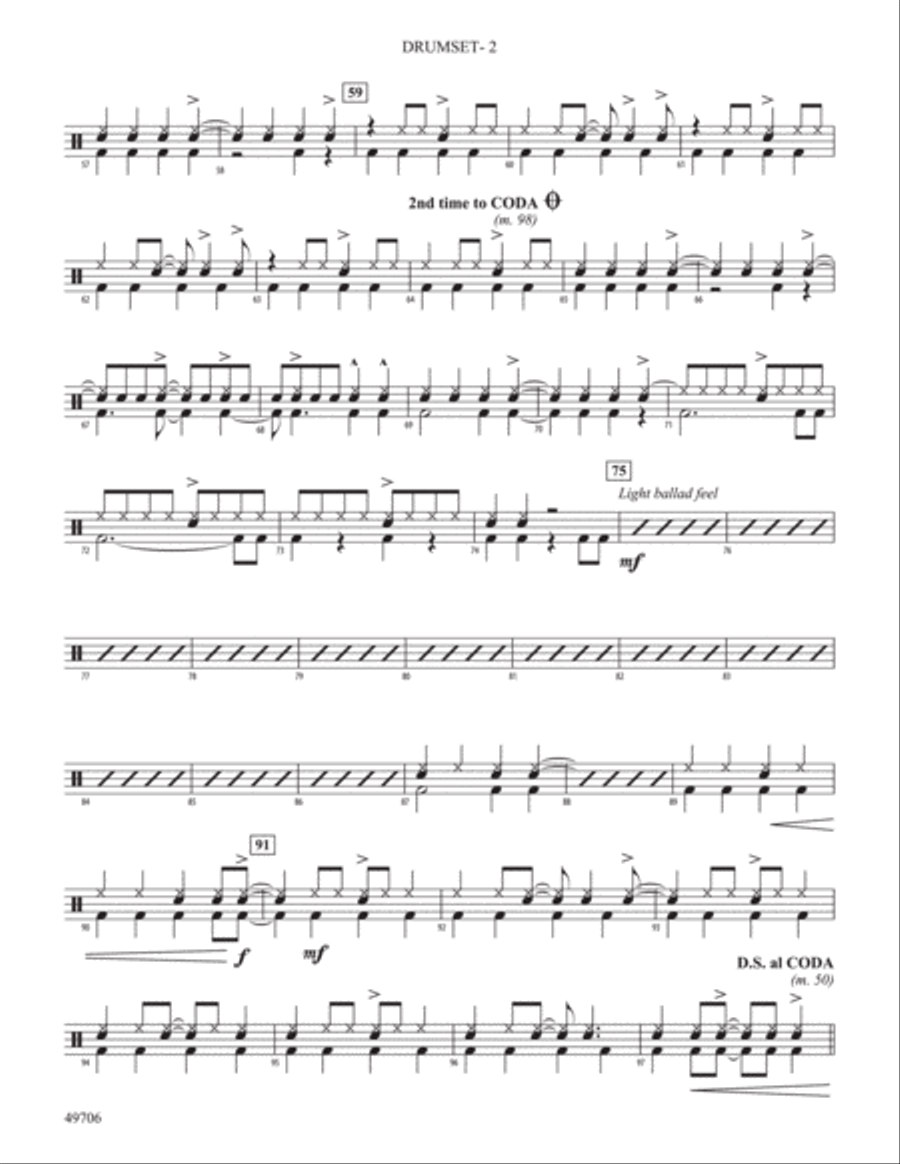 Harmony's Never Too Late: Drums Part scores gallery preview page 2