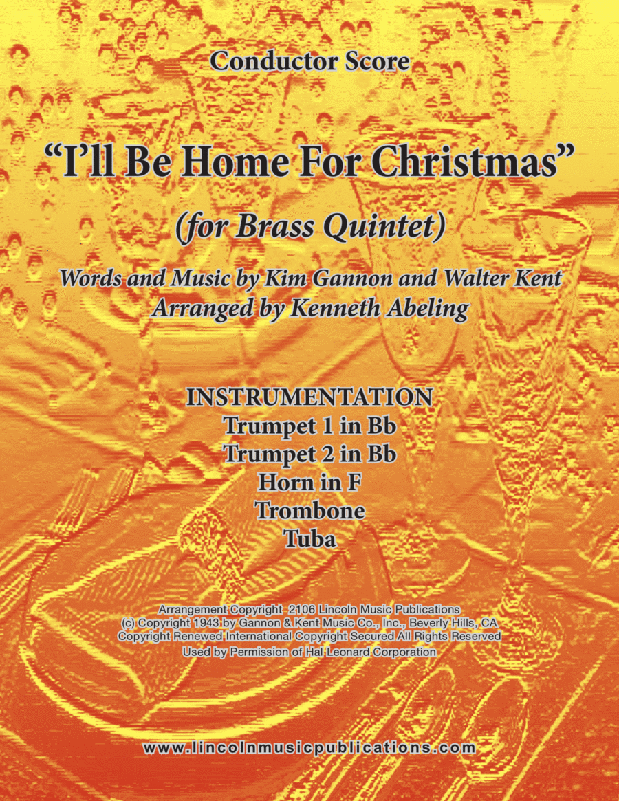 I'll Be Home For Christmas Brass Ensemble scores gallery preview page 1
