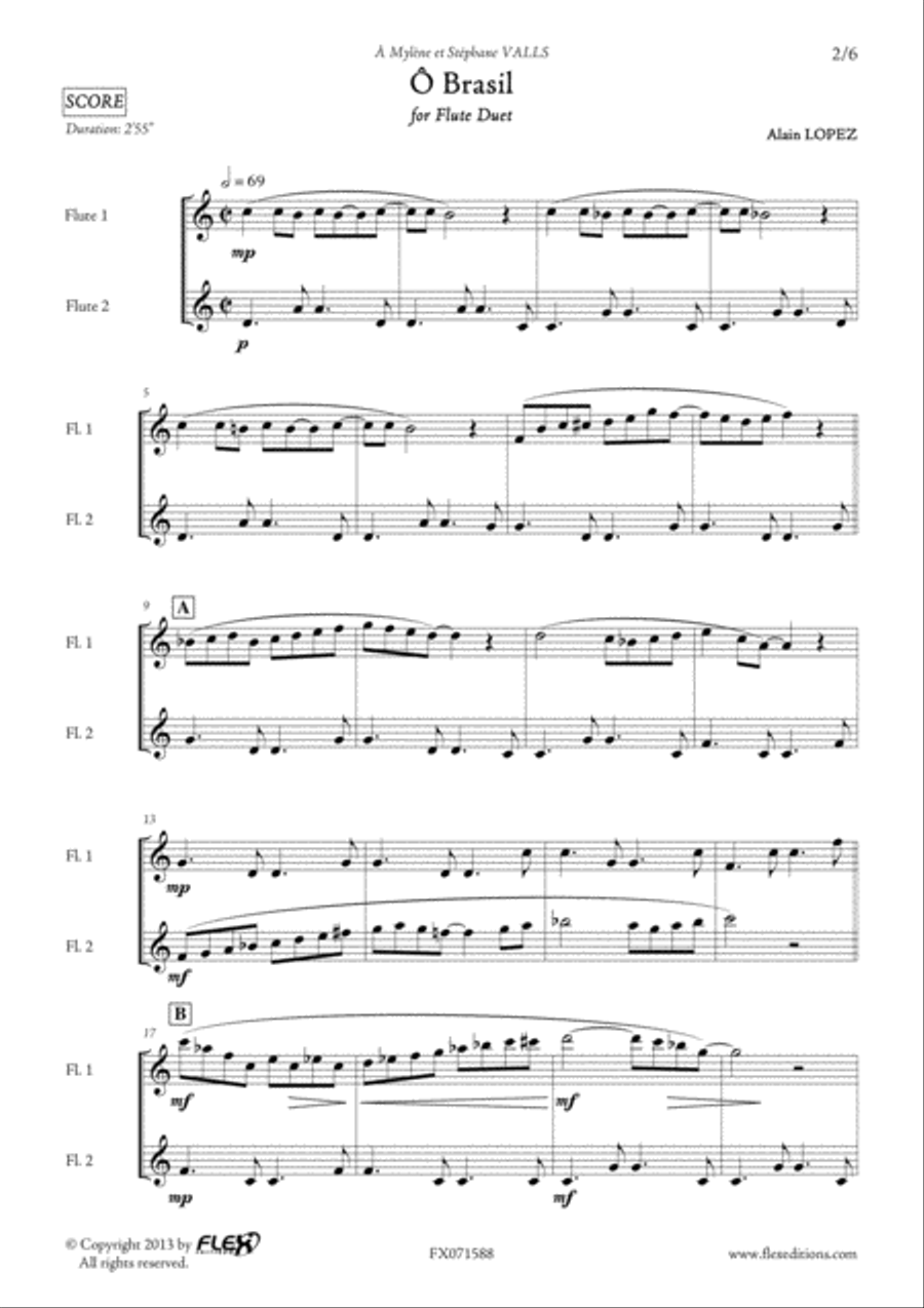 O Brasil O Brasil Flute Duet scores gallery preview page 2