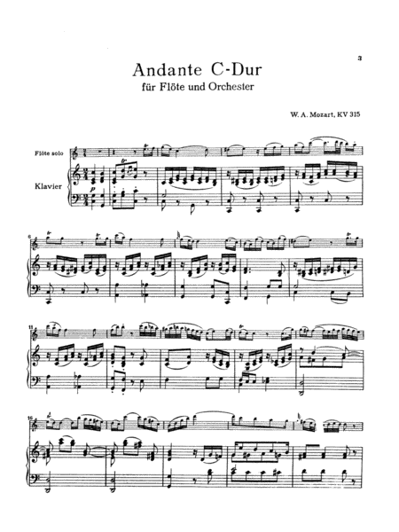 Andante for Flute, K. 315 (C Major) (Orch.)