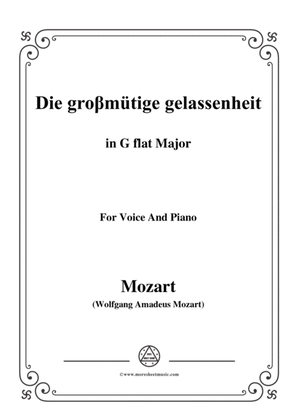 Mozart-Die groβmütige gelassenheit,in G flat Major,for Voice and Piano
