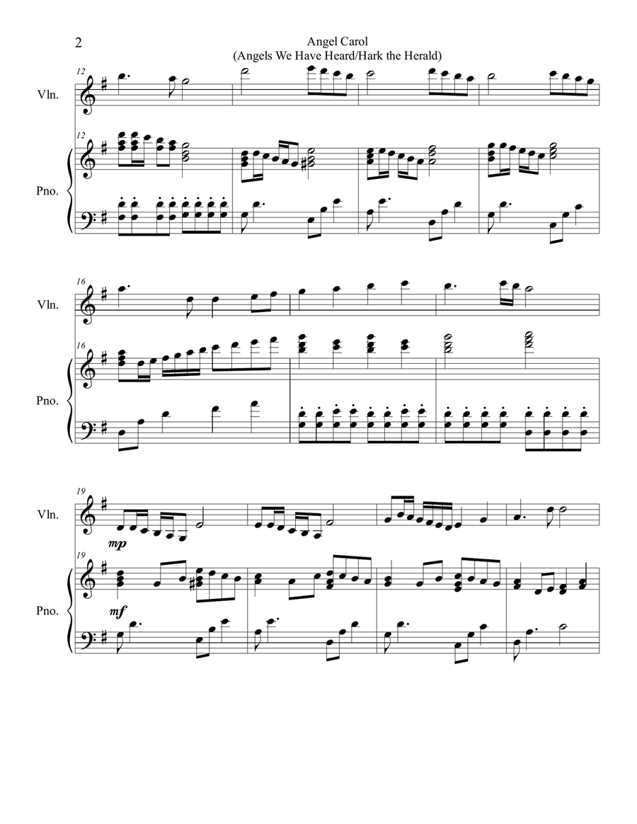 Angel Carol Violin Solo scores gallery preview page 4