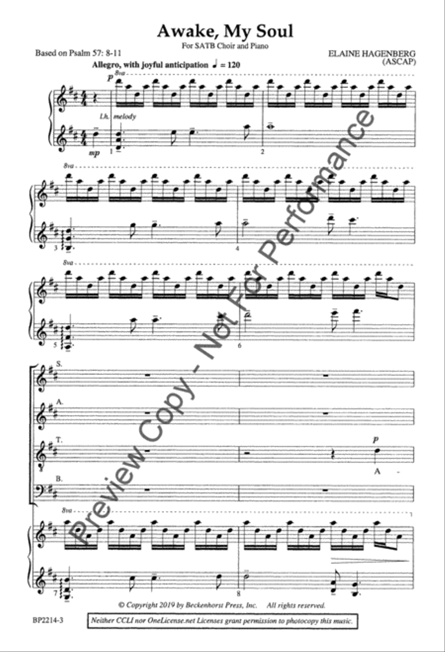 Awake, My Soul - Hagenberg 4-Part scores gallery preview page 2