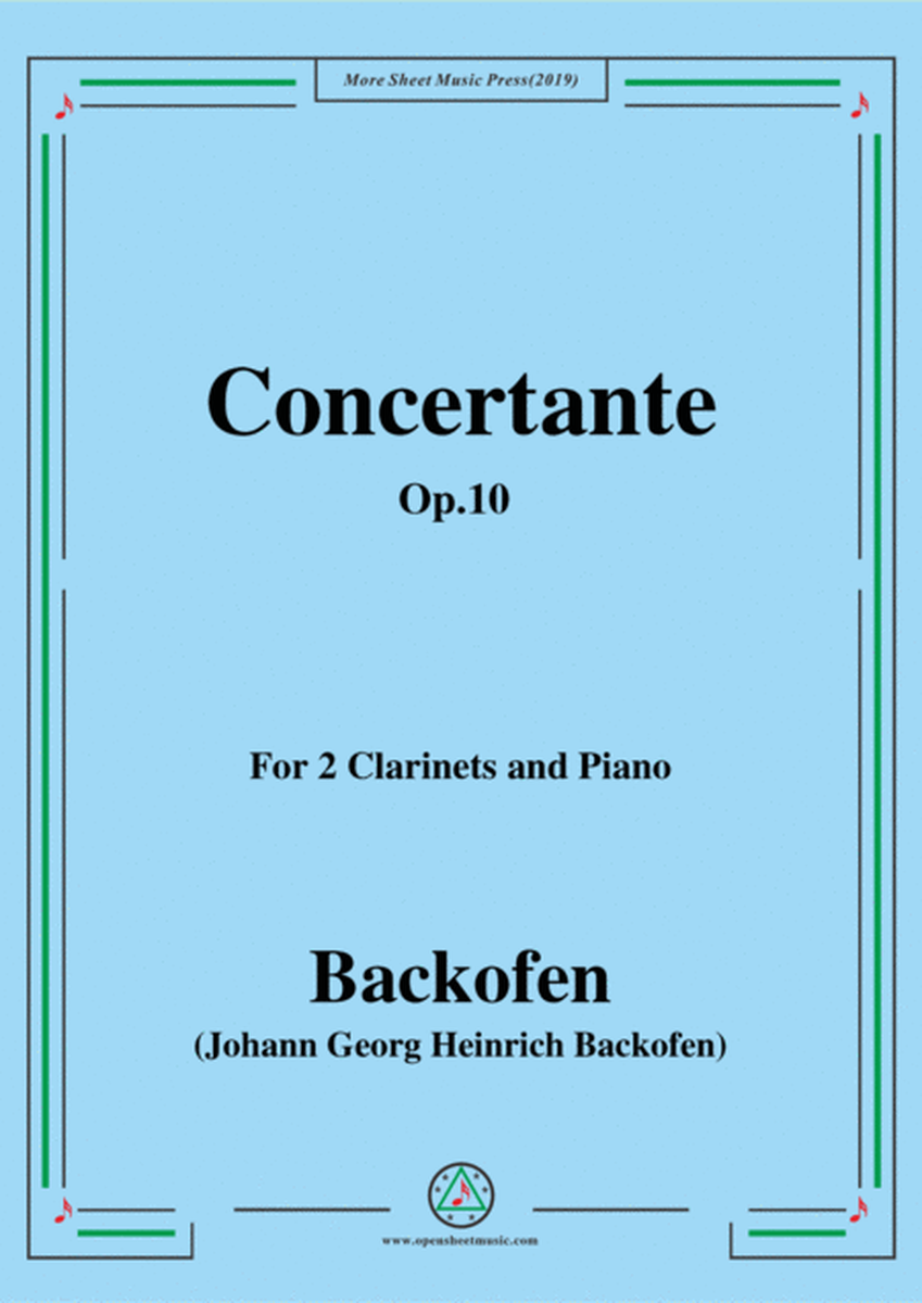 Backofen-Concertante,Op.10,for 2 Clarinets and Piano image number null