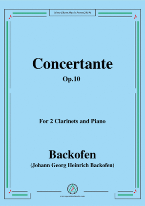 Backofen-Concertante,Op.10,for 2 Clarinets and Piano