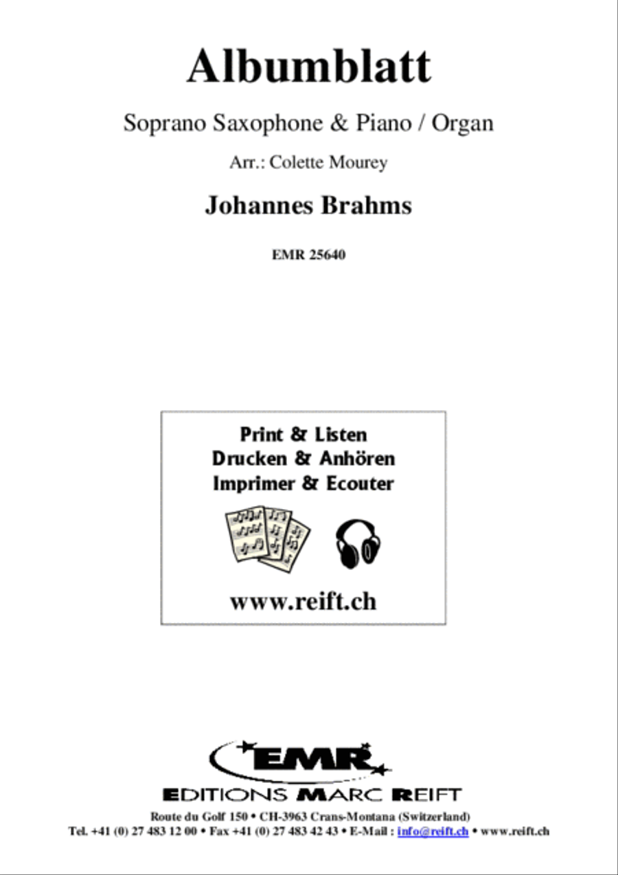Albumblatt Albumblatt Soprano Saxophone scores gallery preview page 2
