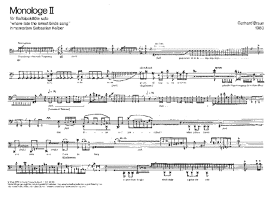 Monologe II Recorder scores gallery preview page 1