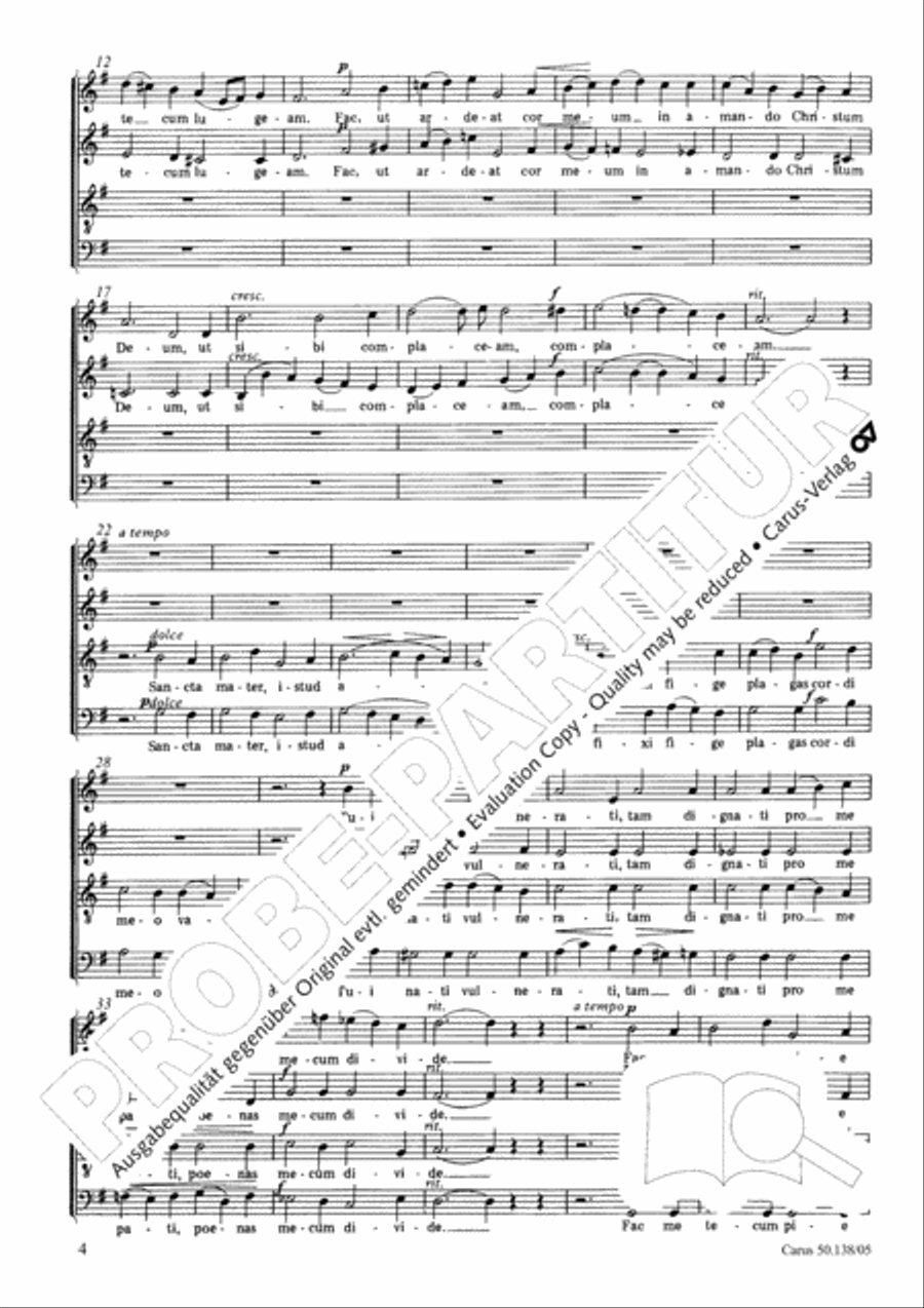Stabat Mater in G minor 4-Part scores gallery preview page 5
