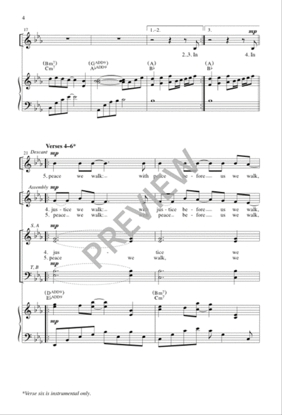 In Beauty We Walk 4-Part scores gallery preview page 4