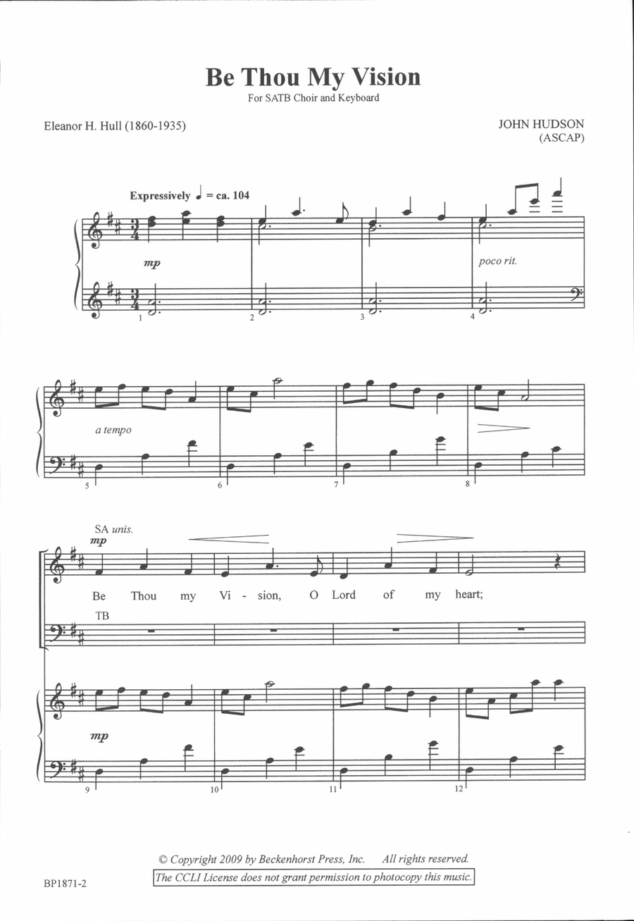Be Thou My Vision - Hudson 4-Part scores gallery preview page 2