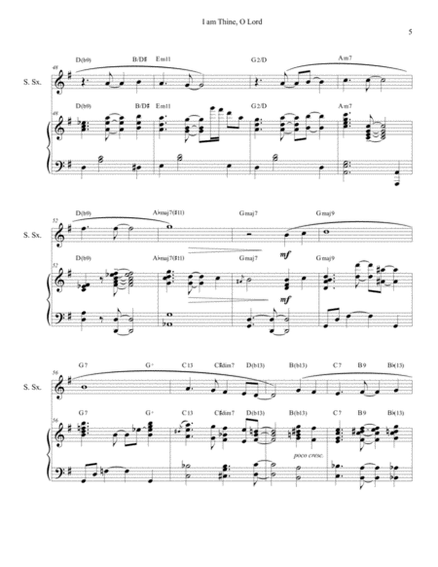 I AM THINE, O LORD (Hymn Arrangement for Piano and Sop. Saxophone) image number null